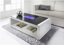 Led High Gloss Coffee Table Glass Table Top Living Room Meubles