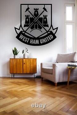 Logo métallique du West Ham United Football - Décoration murale d'art et image de décoration de table.