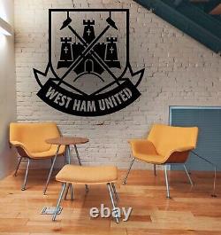 Logo métallique du West Ham United Football - Décoration murale d'art et image de décoration de table.