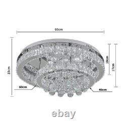 Lustres encastrés de plafond en cristal à LED pour chambres et salle à manger