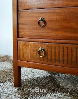 MID 20 C Guérir Londres Teck Brass Bed Side Table Armoire Commode