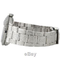 Mens Rolex Datejust 36mm Diamond Watch Entièrement Glacé Bande Personnalisé Cadran Bleu 5,10 Ct