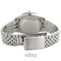 Mens Rolex Datejust 36mm Diamond Watch Jubilee Steel Band Blanc Mop Dial 2 Ct