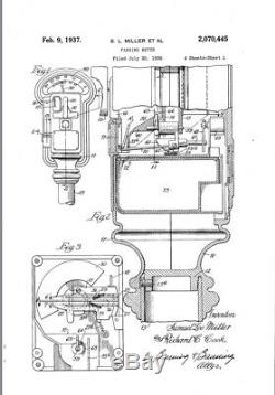 Miller Parking Meter With Keys! Style Art Déco Vintage Des Années 30-40