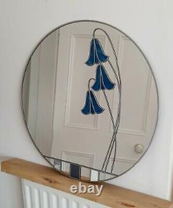 Miroir Circulaire Bluebell Mackintosh Style Effet Verre Teinté Fabriqué Au Royaume-uni