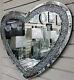 Miroir Mural En Forme De Coeur Avec Incrusté De Gros Diamants / Cristaux Concassés