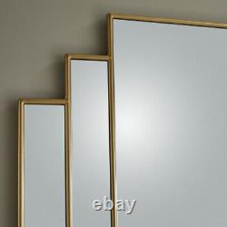 Miroir de cheminée Charleston Art Deco à cadre doré fait main - H 80cmxL 120cm