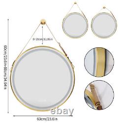 Miroir de salle de bain LED de qualité avec cadre mural/ suspendu pour maquillage HD avec sangle ajustable