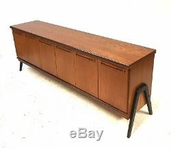Moderniste Teck Cabinet Vintage Enfilade Milieu Du Siècle Danois Époque Des Années 1960 6.5ft