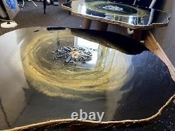 Nested Geode Resin Quartz Art Painting Black Gold Agate Coffee/side Table Set