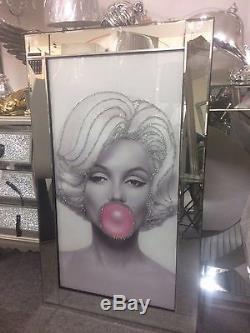 New Scintillant Marilyn Monroe Picture Glitter Dans Un Cadre En Miroir, Glitter Art