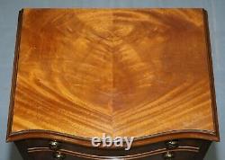 Nice Flamed Ahogany Bevan Funnell Serpentine Fronted Tall Boy Chest Of Drawers