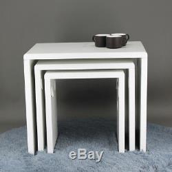 Nid Moderne De 3 Tables Basses, Table De Bout Latérale, Salon De Couleur Blanche