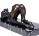 Nu Bronze Sculpture Érotique Fille / Figurine Sur Un Socle En Marbre Massif, Art, Cadeau