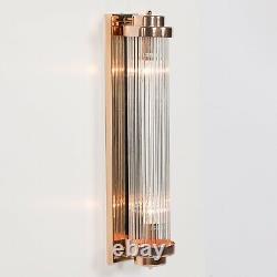 Or Fluted Column Glass Rods Pilar Art Déco Cinema Wall Light Sconce Lamp