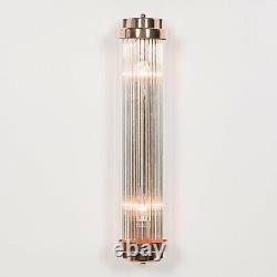 Or Fluted Column Glass Rods Pilar Art Déco Cinema Wall Light Sconce Lamp