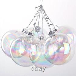 Pack de 5 à 50 boules de Noël en verre transparent irisé à remplir, suspendues en sphère décorative