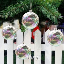 Pack de 5 à 50 boules de Noël en verre transparent irisé à remplir, suspendues en sphère décorative