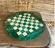 Plateaux De Table D'échecs En Marbre Vert Semi-précieux, Mosaïque De Malachite Art Déco Cadeau