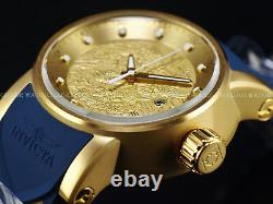 Rare Invicta 18215 Yakuza Automatic Matte Finish Gold-tone Ip Strap Watch Bleu