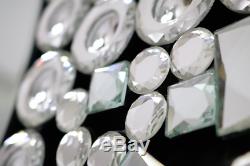 Rdd Jewel Sunburst Gros Diamant Éclat Miroir Mural Ronde Bling Art Déco 90cm