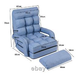 Réglable Pliage Lazy Sofa Lounger Floor Chair Couch Angle Avec Oreiller