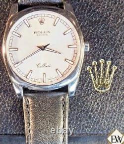 Rolex Cellini Danaos XL 18k Vendu White Gold Silver Dial 4243 /9 Watch Jumbo Box