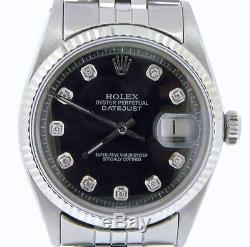 Rolex Datejust Montre En Acier Inoxydable Avec Black Diamond Jubilee Dial 1601