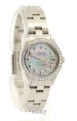 Rolex Oyster Perpetual Datejust 26mm Tahitian Dial Stainless Steel Diamond Watch