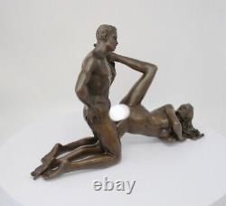 Statue Nudes Sexy Art Déco Style Art Nouveau Bronze Signé Sculpture