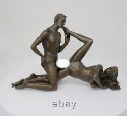 Statue Nudes Sexy Art Déco Style Art Nouveau Bronze Signé Sculpture