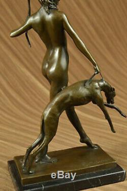 Statue Sculpture Diane Chasseresse Art Déco Art Nouveau Style Bronze Hot Cast