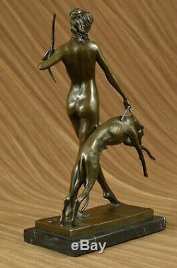 Statue Sculpture Diane Chasseresse Art Déco Art Nouveau Style Bronze Hot Cast