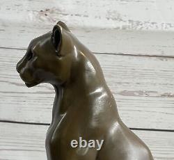 Statue Sculpture Puma Art Animalier Style Art Déco Style Art Nouveau Bronze Signé