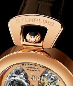 Stuhrling Emperors Grandeur 3919 Automatic 49mm Men’s Skeleton Dual Time Watch