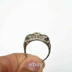 Style Art Déco Antique Simulã© Diamant Bague De Mariage Trois Tons En Argent 925