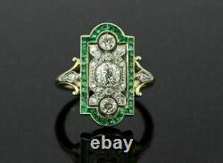 Style Art Déco Bague de fiançailles en trois pierres avec un diamant créé en laboratoire de 3 carats en argent 925