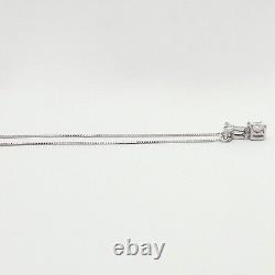 Style Art Déco Collier Pendentif Danglant en Or Blanc 14k avec CZ 1ctw 16 pouces