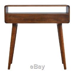 Style Art Deco Console Table / Coiffeuse À Bord Incurvé Avec Pieds Au Milieu Du Siècle
