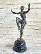 Style Art Déco - Statue En Bronze Signée Pierre Laurier, Sculpture Danseuse Gitane, Décoration