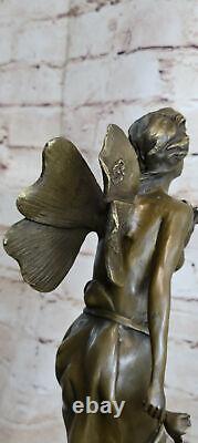 Style Art Déco de fée elfe libellule en bronze moulé à chaud décoratif de style Art Nouveau