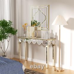 Superbe table de maquillage coiffeuse entrée miroir console table d'économie d'espace