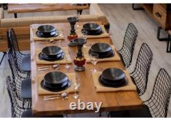 Table à manger en bois massif de 100cm-210cm