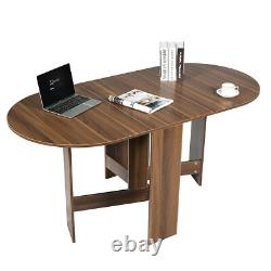 Table à manger pliante en bois 3-en-1 avec plateau rabattable, bureau d'écriture pour 4 à 6 personnes.