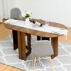 Table à manger pliante en bois 3-en-1 avec plateau rabattable, bureau d'écriture pour 4 à 6 personnes.