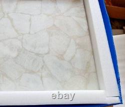 Table basse carrée en quartz blanc de 12 pouces faite à la main, art de luxe en cristal pour le jardin