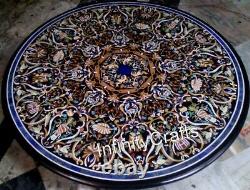 Table ronde de décoration de couloir en marbre d'art Pietra Dura de 48 x 48 pouces