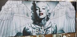 Tableaux Marilyn Monroe En Noir Et Blanc Avec Ailes, Cristaux Et Montures De Miroir