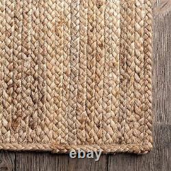 Tapis 100% Jute Naturel Tressé Décoration Maison Salon Rustique Look Mat