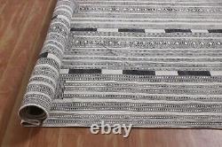 Tapis de cuisine en coton tissé à la main, Kilim gris pour le salon, tapis de zone, tapis d'extérieur